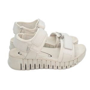 Ecco Gruuv Sol White Leather Sandals 38 7 7.5 Comfort Walking Travel Minimalist